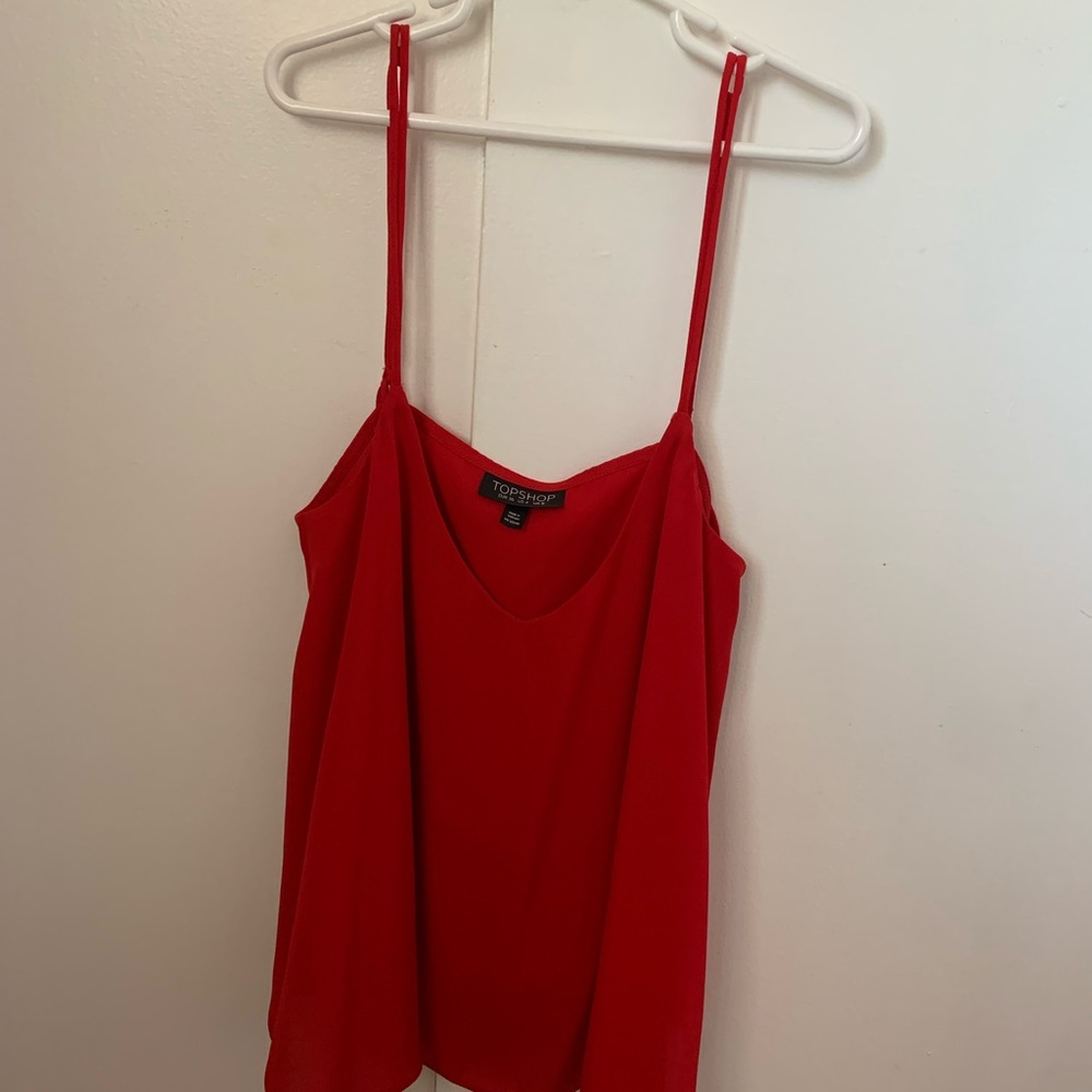 Size 4 red Topshop spaghetti strap